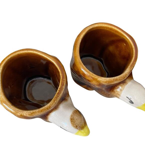 Vintage MCM American Bald Eagle Decanter Set 4 Cups Shot Glasses Rare Retro - Picture 9 of 11